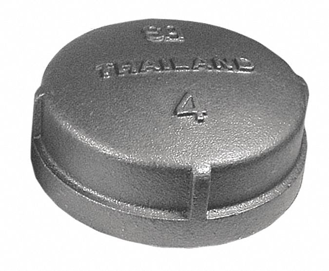 Round Cap Malleable Iron 4 in FNPT