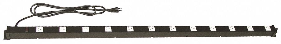 Power Strip 49W x 1-1/2D x 1-1/2 H Black