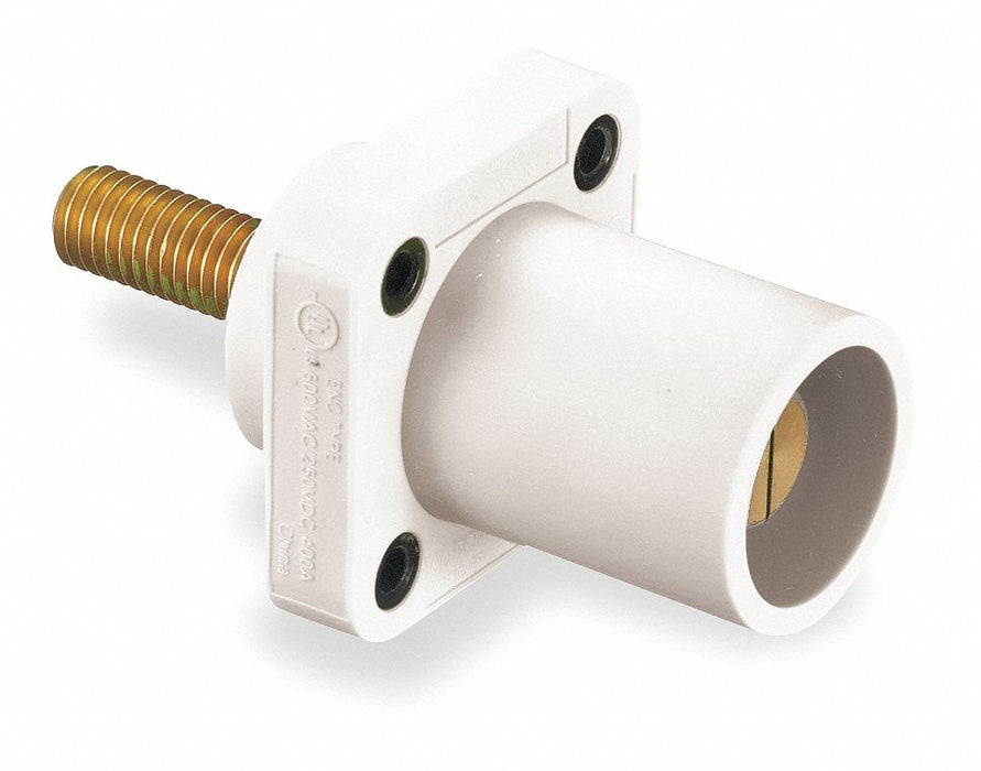Recpt White Male Double Set Screw 400 A