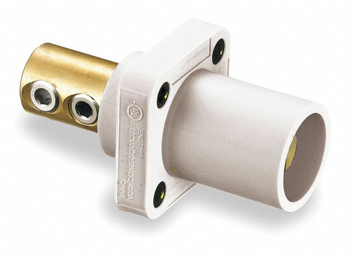 Recpt White Male Double Set Screw 400 A