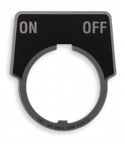 LegendPlate On-Off Silver/Blk Half-Round
