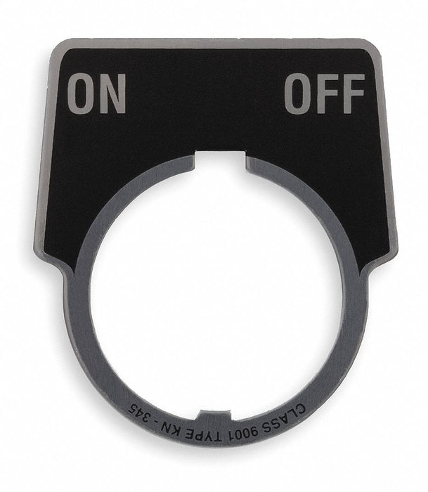 LegendPlate On-Off Silver/Blk Half-Round