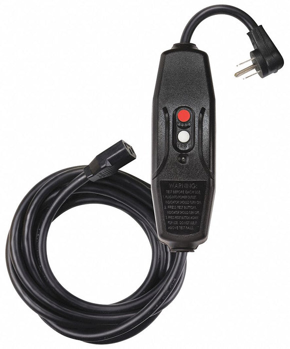 GFCI Black 9 ft 1 Outlet 16 AWG