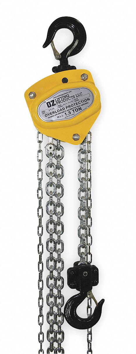 Manual Chain Hoist 3000 lb Lift 10 ft.
