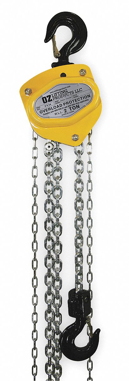 Manual Chain Hoist 4000 lb Lift 10 ft.