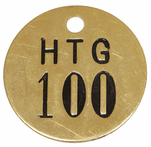 Numbered Valve Tag Gold PK25