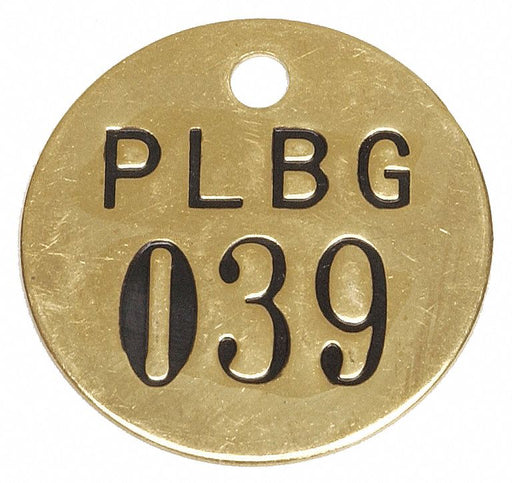 Numbered Valve Tag Gold PK25
