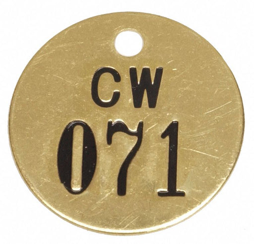 Numbered Valve Tag Gold PK25