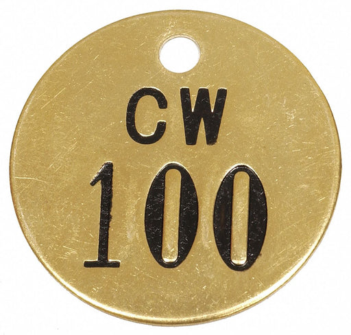 Numbered Valve Tag Gold PK25
