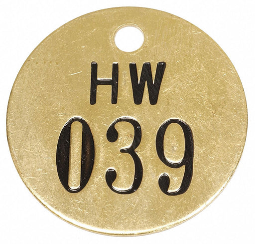 Numbered Valve Tag Gold PK25