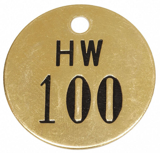Numbered Valve Tag Gold PK25