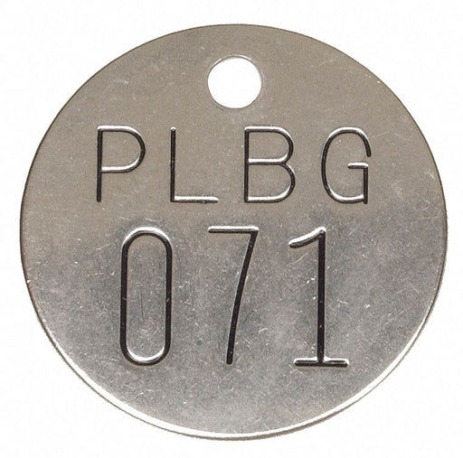 Numbered Valve Tag Silver PK25
