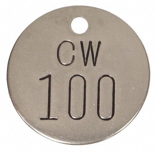 Numbered Valve Tag Silver PK25