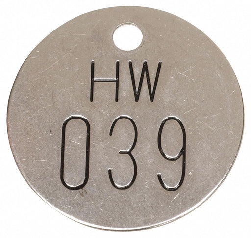Numbered Valve Tag Silver PK25