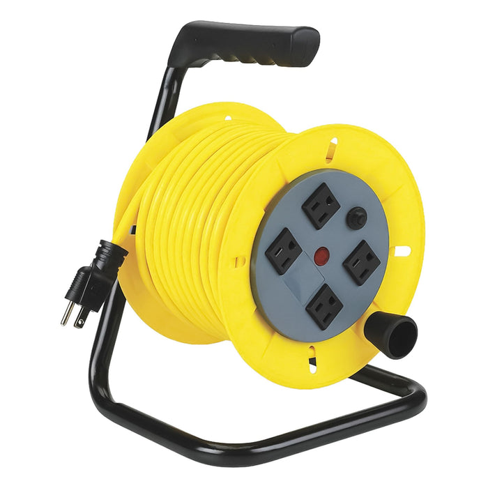 ExtensionCordReel Yellow 40ft 14AWG