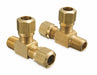 Tee Brass Comp1/4 Comp1/4 MNPT1/4 