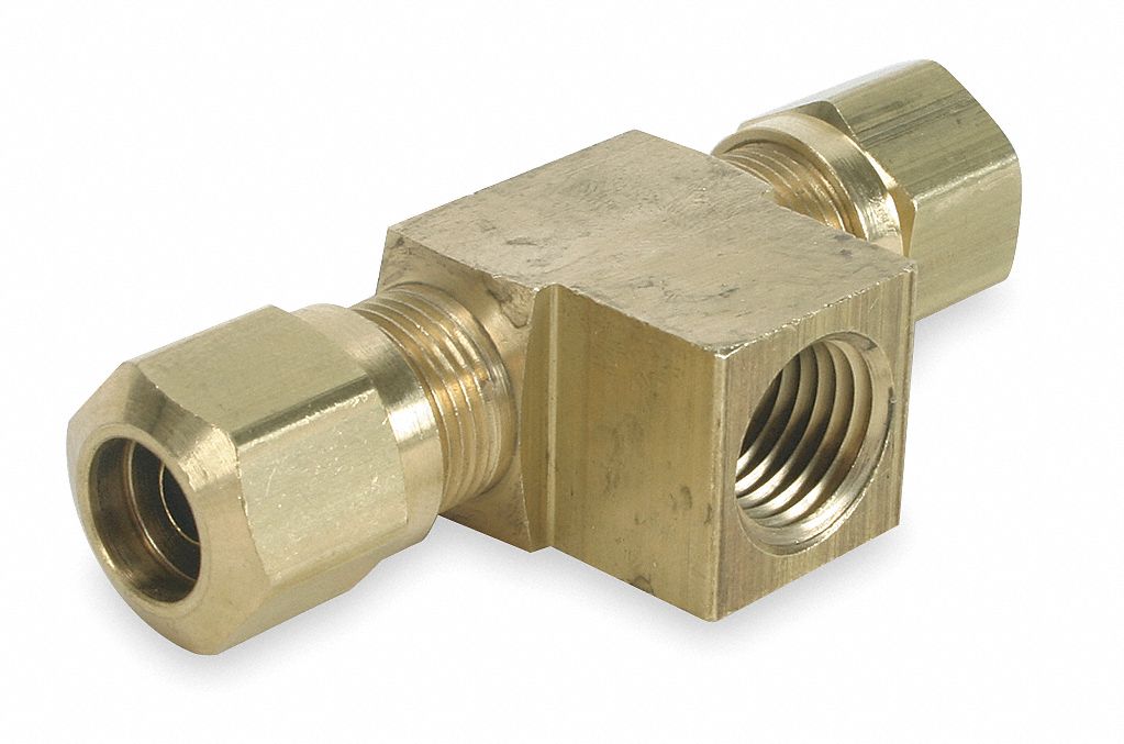 Tee Brass Comp5/8 Comp5/8 FNPT1/4 