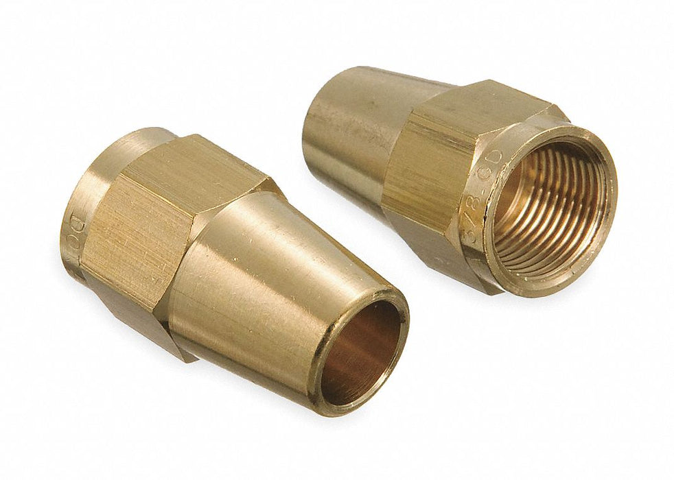 Long Nut Brass Compression 3/8 in PK10