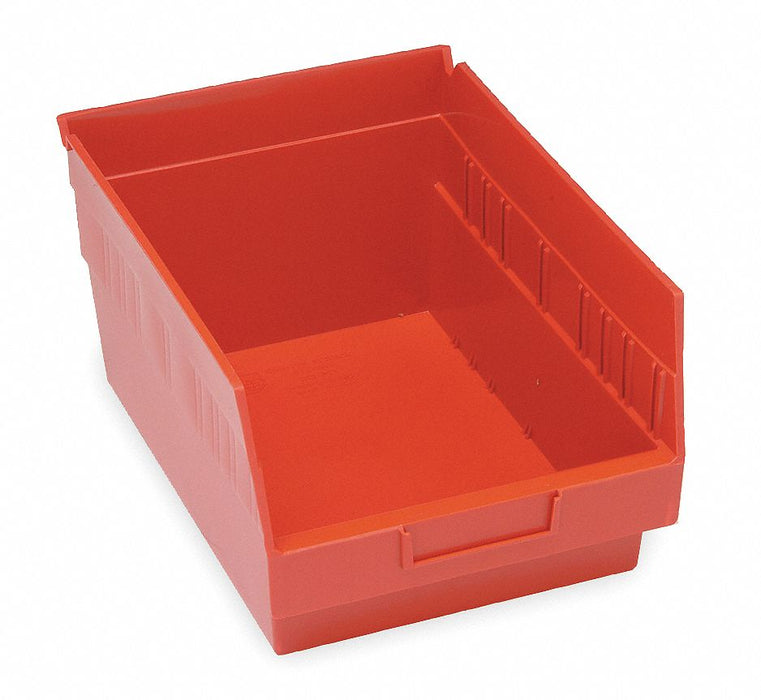 E5734 Shelf Bin Red Polypropylene 6 in