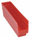 E5732 Shelf Bin Red Polypropylene 6 in