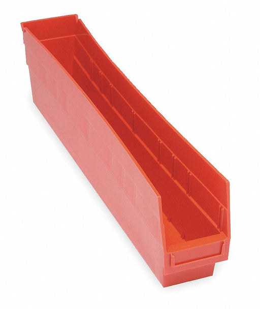 E5735 Shelf Bin Red Polypropylene 6 in