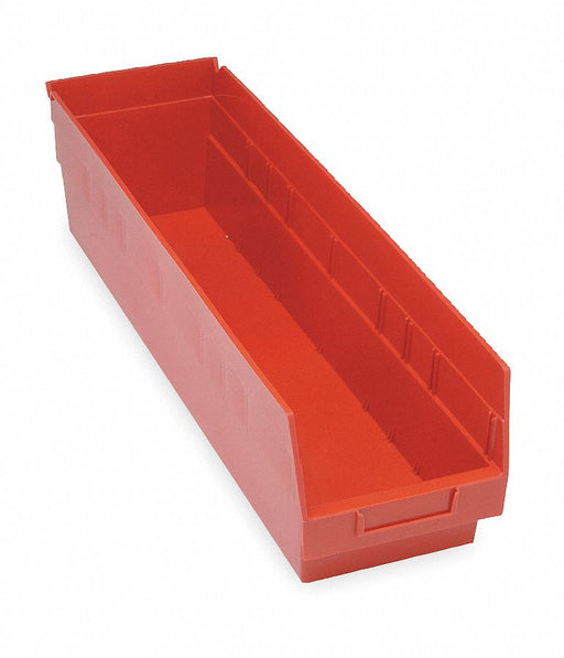 E5736 Shelf Bin Red Polypropylene 6 in