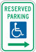 Reserved Parking Parking Sign 18 x 12 