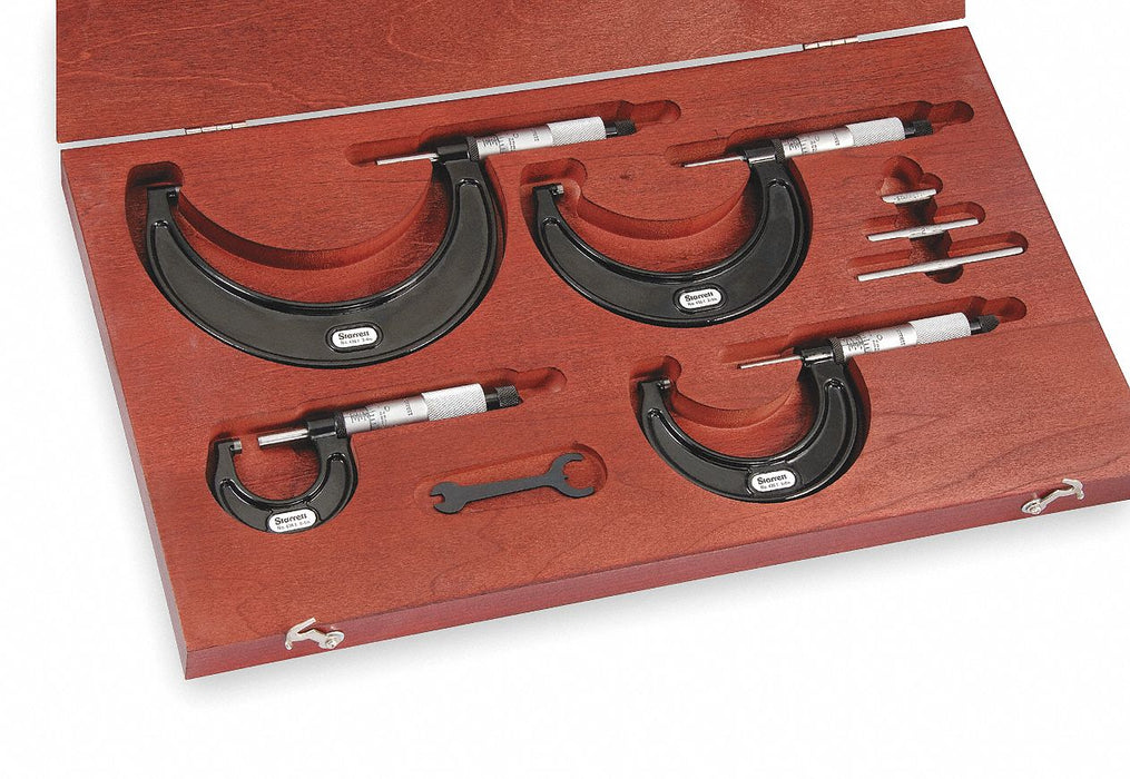 Micrometer Set 0 to 4 In 0.0001 In