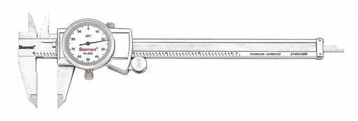 N1173 Dial Caliper w/Case 6 In White