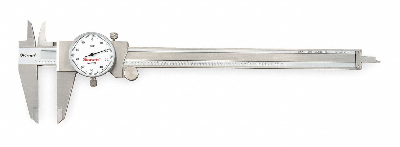 Dial Caliper w/Case 8 In White