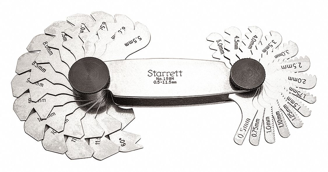 Thread Pitch Gauge Set Thread Ang 60 deg