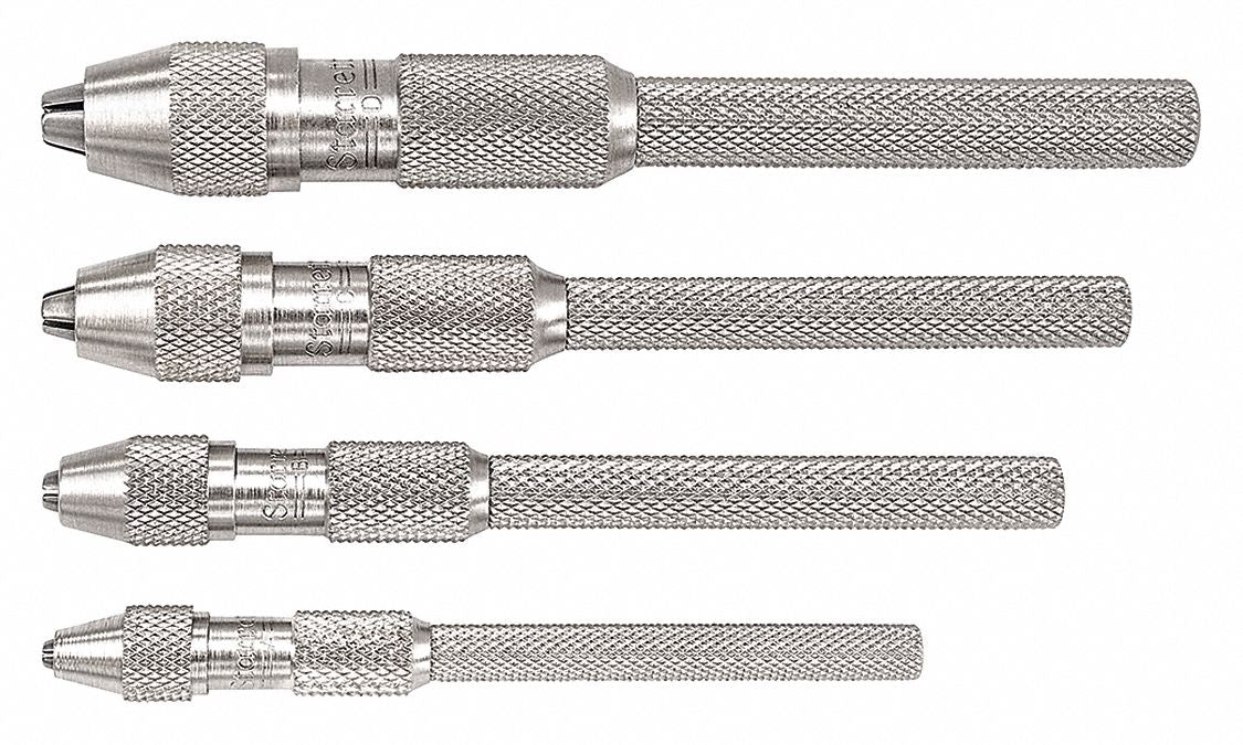 Pin Vise Set 0-0.187 In Nickel 4 Pc