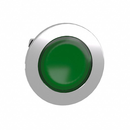 Flush Push Button Green No Lamp 30mm