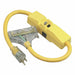 GFCI Yellow 3 ft 3 Outlet 12 AWG