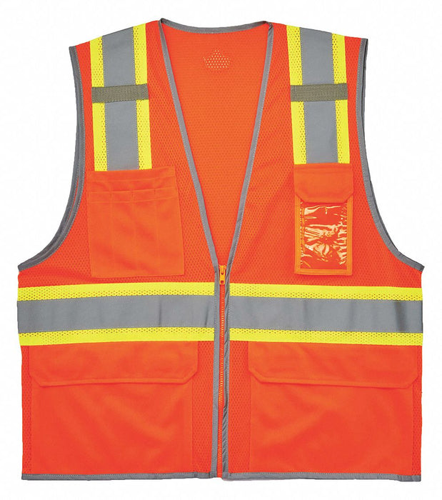 Two Tone Mesh Safety Vest Orange L/XL