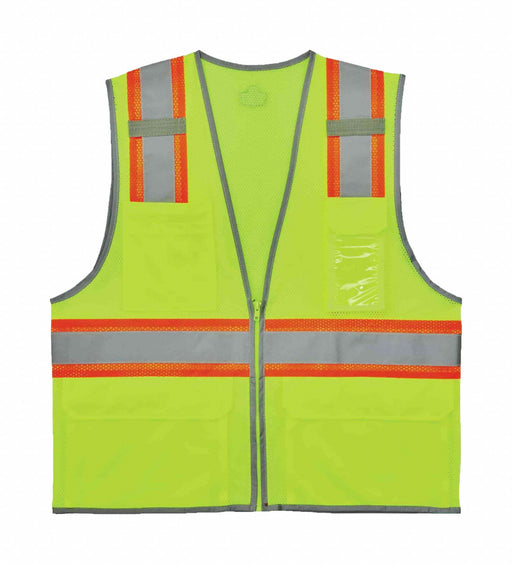 Two Tone Mesh Safety Vest Lime S/M