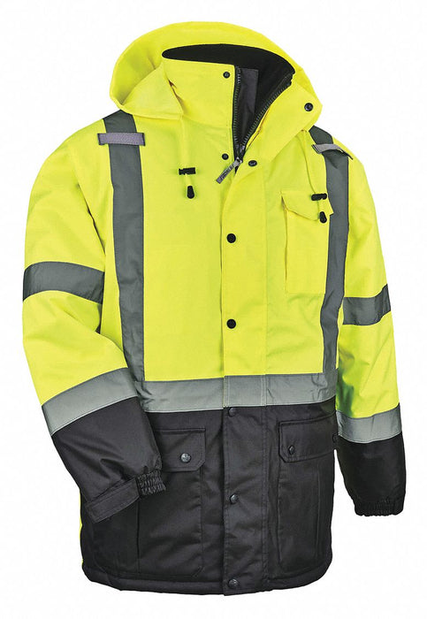 Hi Vis Thermal Parka Lime XL