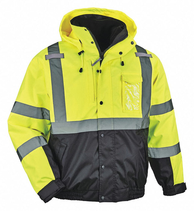 Hi Vis Bomber Jacket 3-in-1 Lime XL