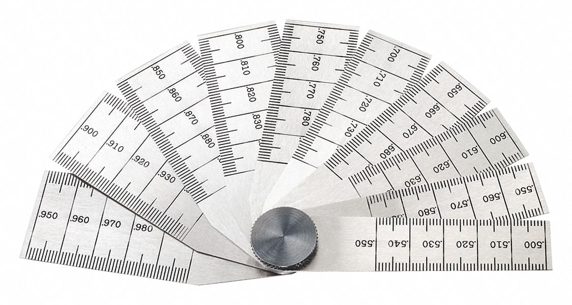 Taper Gauge Set Graduations 0.001 in