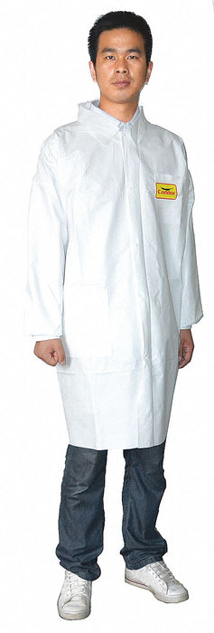 Lab Coat L White Microp Lam PK8