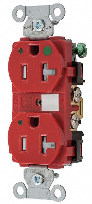 Receptacle Red 20 A 2P3W Back Side 1PK