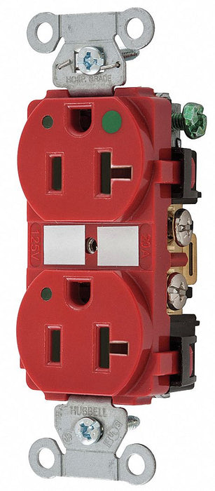 Receptacle Red 20 A 2P3W Back Side 1PK