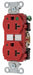 Receptacle Red 20 A 2P3W Back Side 1PK