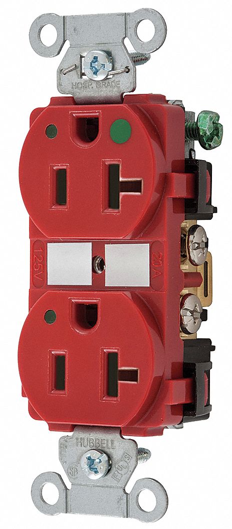 Receptacle Red 20 A 2P3W Back Side 1PK