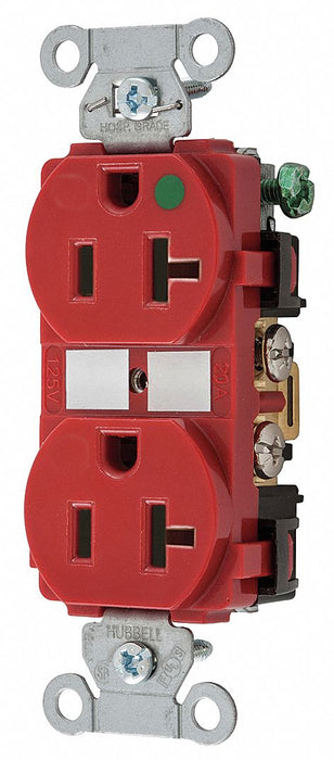 Receptacle Red 20 A 2P3W Back Side 1PK