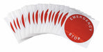 LegndPlatLabel EmergencyStp Wht/Red PK25