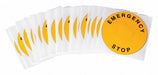 LegndPlatLabel EmergencyStp Blk/Ylw PK25