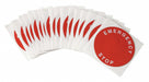 LegndPlatLabel EmergencyStp Wht/Red PK25
