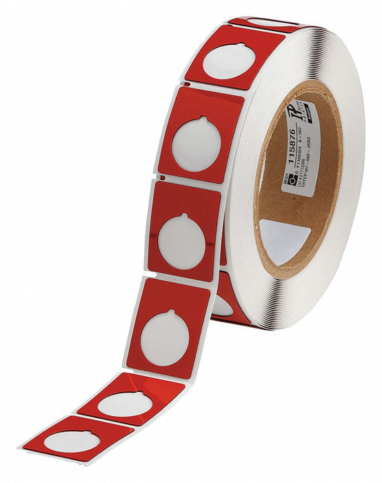Pre-Cut Label Stock Roll Red Gloss