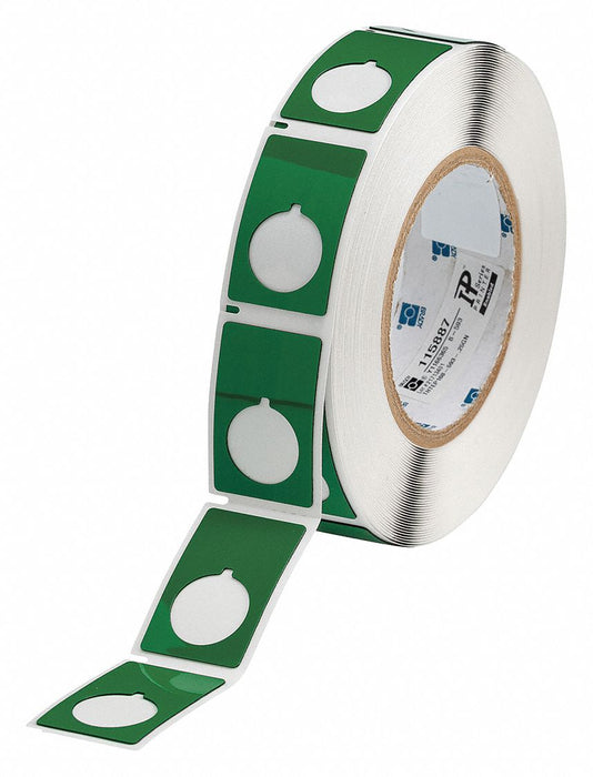 Pre-Cut Label Stock Roll Green Gloss